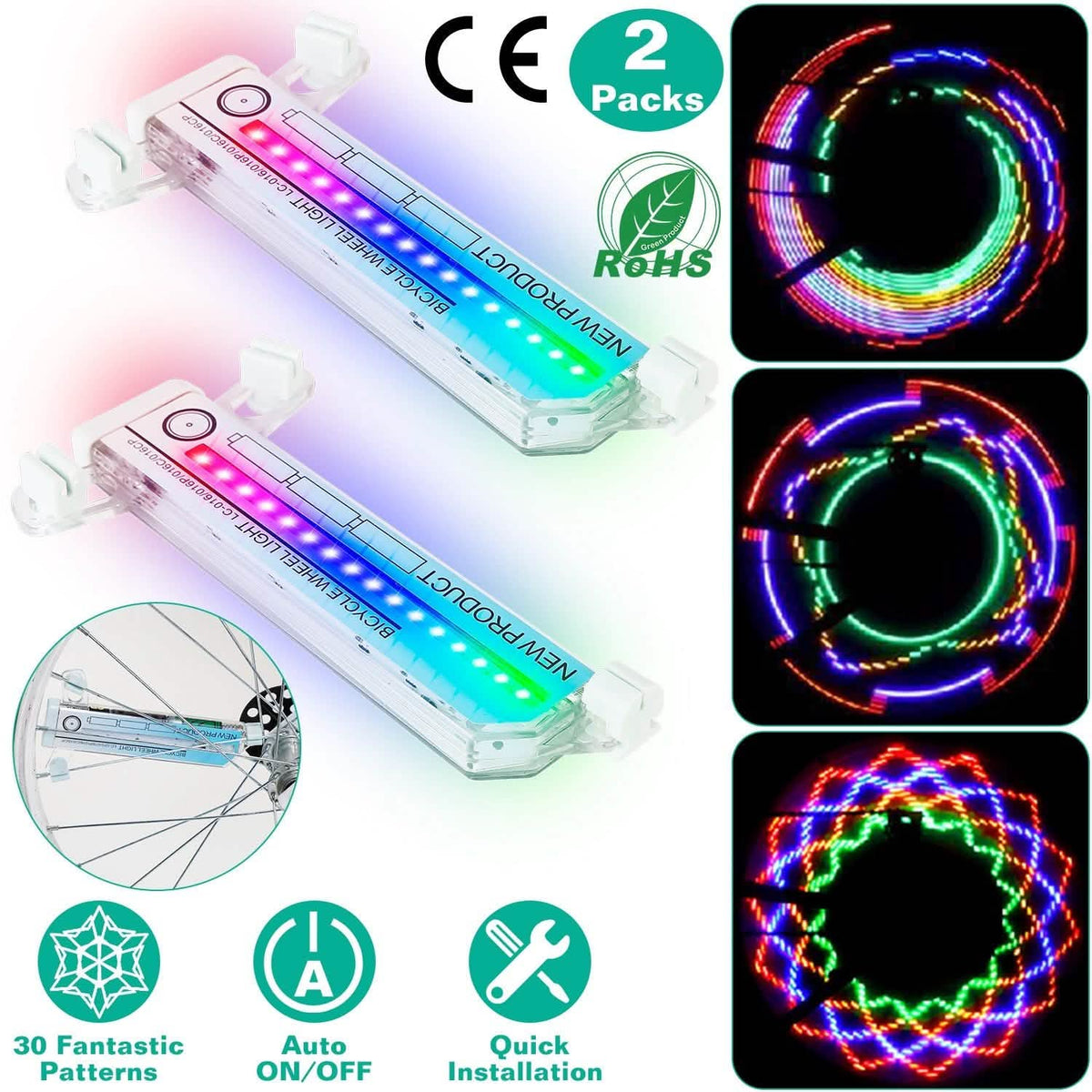 2-Piece: 32 LEDs Pattern Cycling Lights
