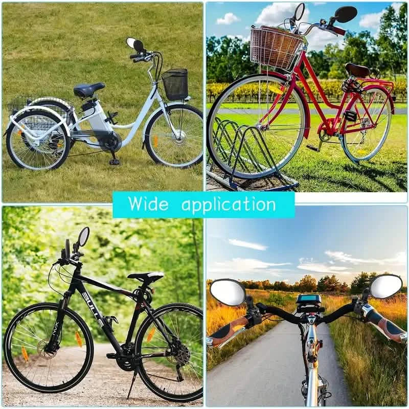 2-Piece: 360° Adjustable Rotatable Handlebar Mirror - Wide Angle Bicycle Mirror