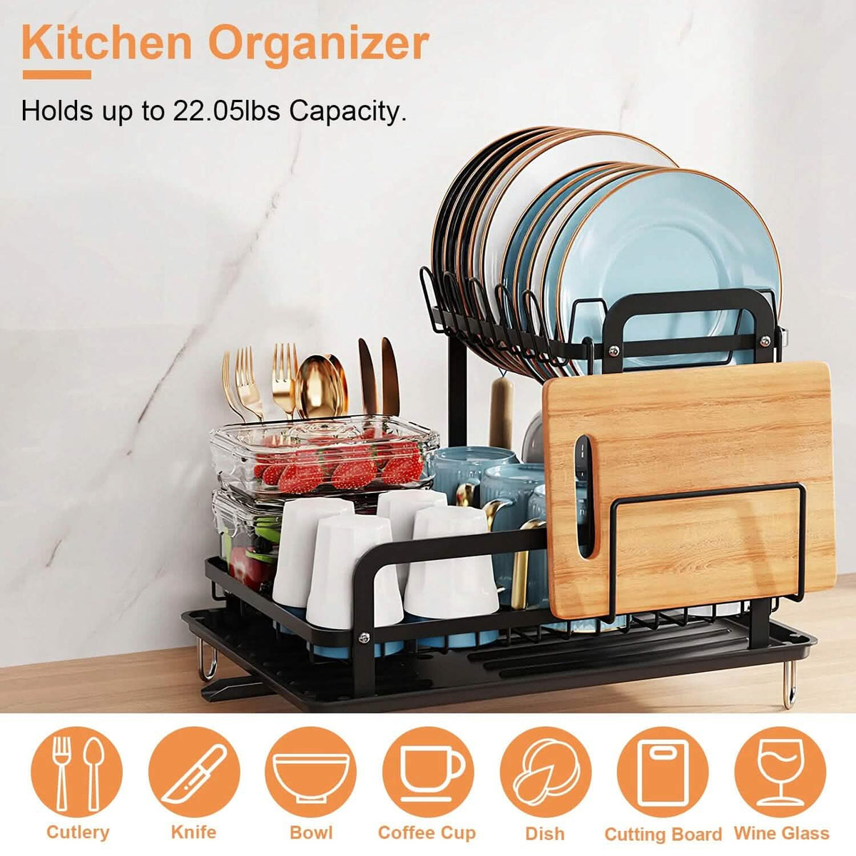 2-Tier Dish Drying Rack
