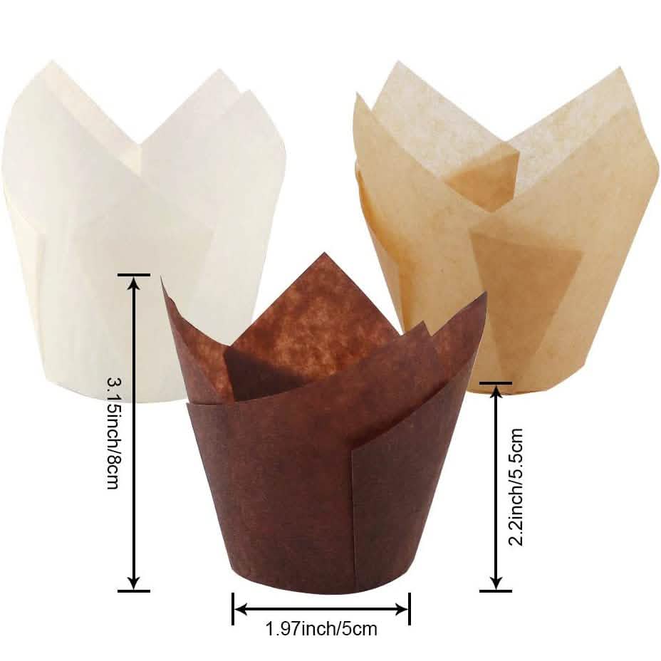 200-Piece:Tulip Cupcake Baking Cups