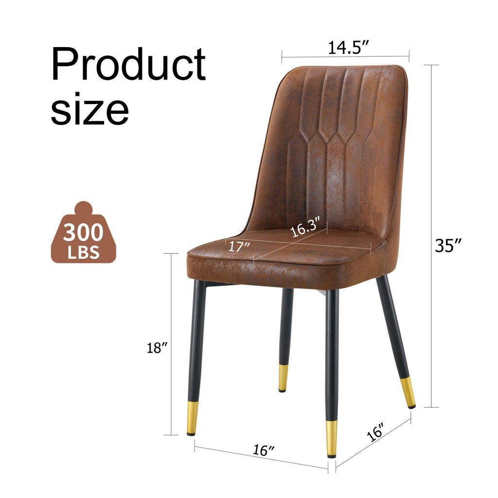 Modern Dining Chairs With Sleek Backrest and Metal Legs