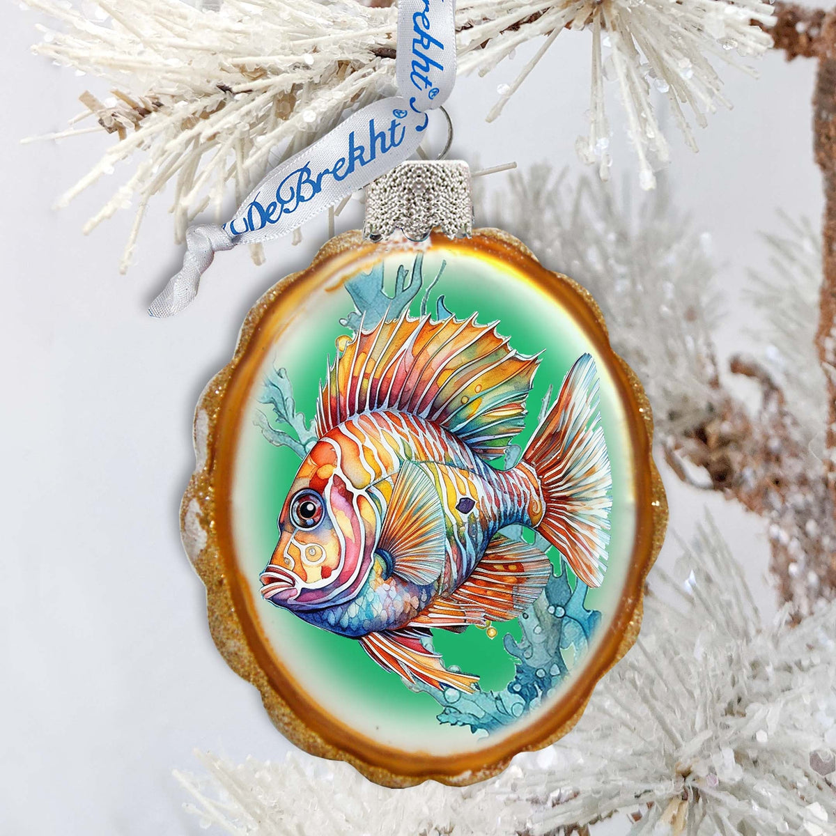 Coastal Decorations - Tropical Fish Keepsake Glass Ornaments by G. Debrekht - Christmas Decor - 777407