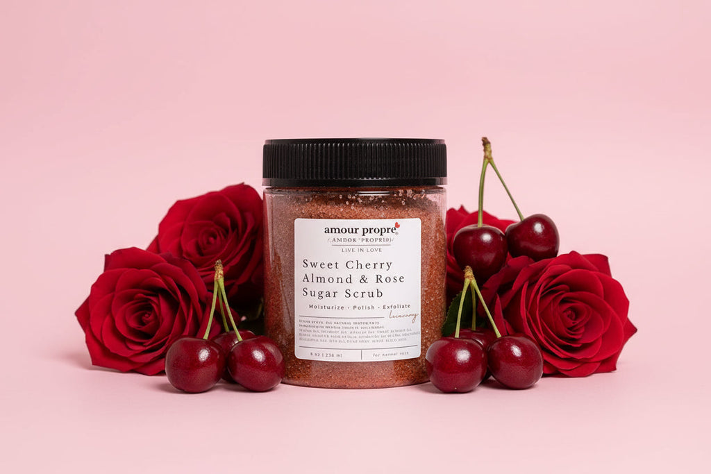 Sweet Cherry Almond & Rose Sugar Scrub - Body Polish and Moisturizer