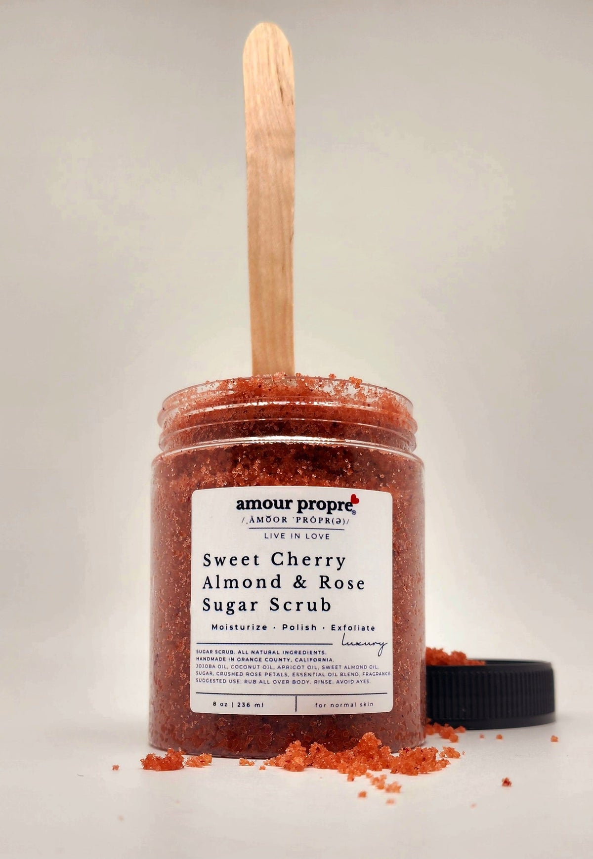 Sweet Cherry Almond & Rose Sugar Scrub - Body Polish and Moisturizer
