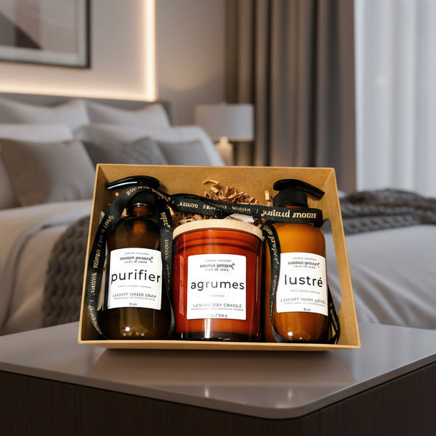 Amour Propre® LUX COLLECTION - Citrus and Rosemary Hand Soap, Hand Lotion, Soy Candle