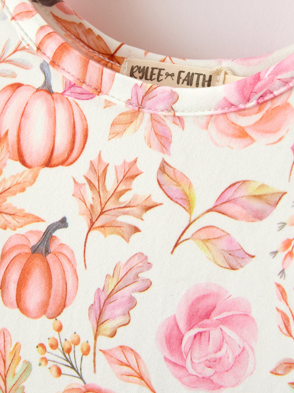 Fall Pumpkin Floral Girls Twirl Dress