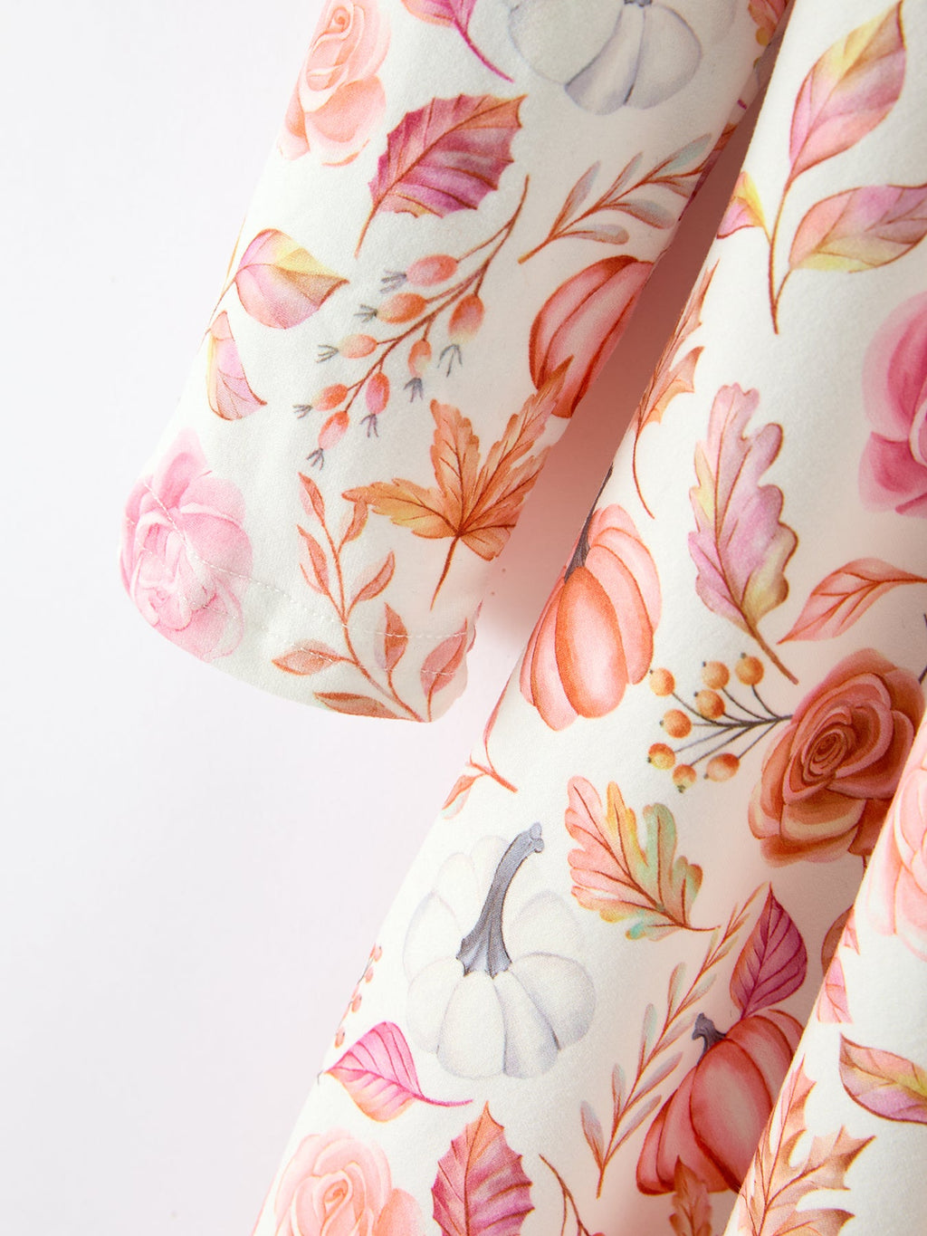 Fall Pumpkin Floral Girls Twirl Dress