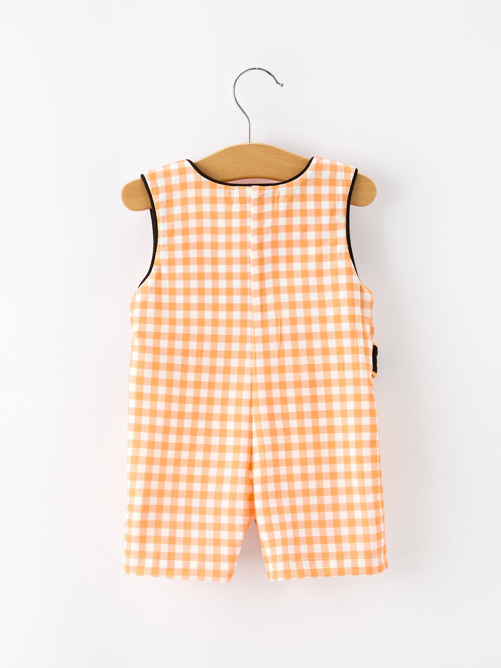 Boys Halloween Dog Pumpkin Jonjon Plaid Trim Outfit