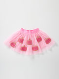 Fall Girls Pink Pumpkin Appliqué Tulle Skirt
