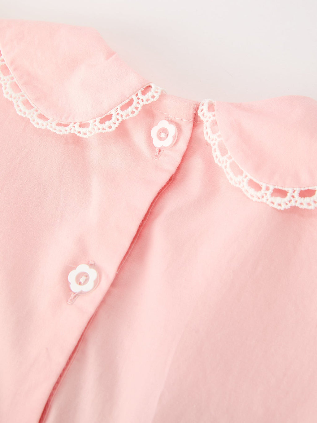 Fall Girls Pink Floral Embroidered Smocked Peter Pan Collar Dress