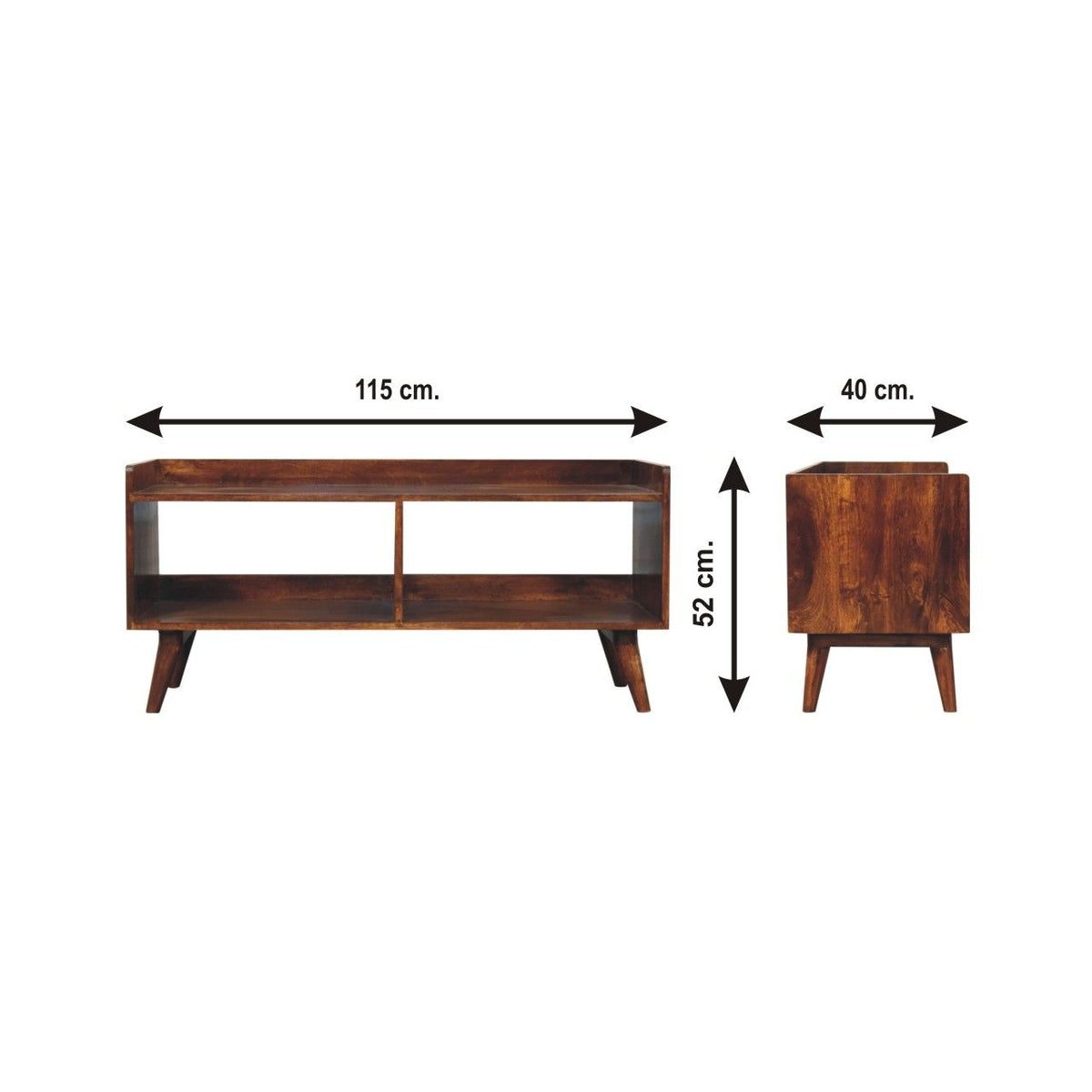 Open Top Media Unit - Brown