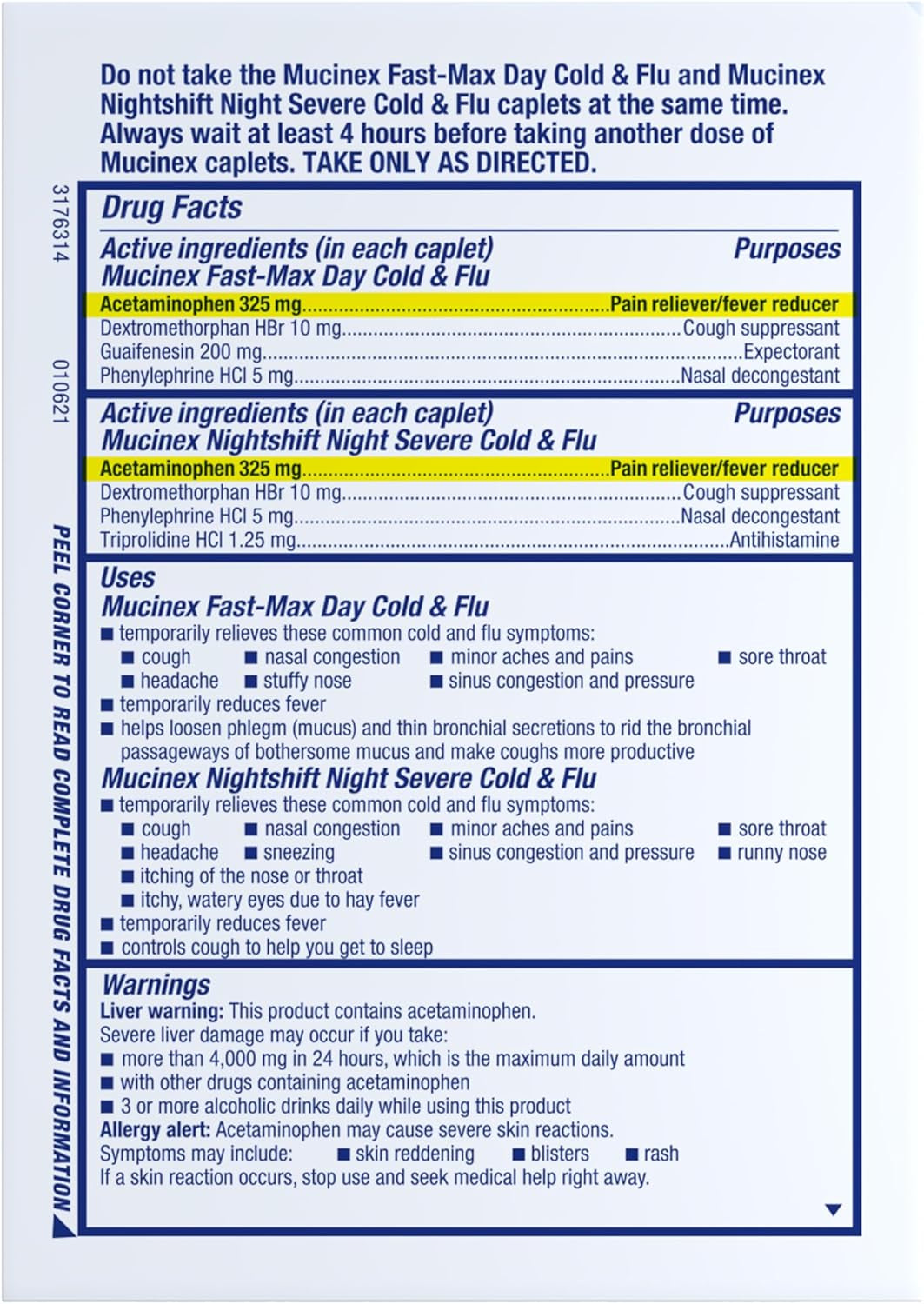 Fast-Max Day Cold and Flu & Nightshift Night Severe Cold and Flu Medicine for Adults, Day/Night Combo Pack for Fever, Sore Throat Relief, Decongestant, Cough & Cold Medicines, 40 Caplets