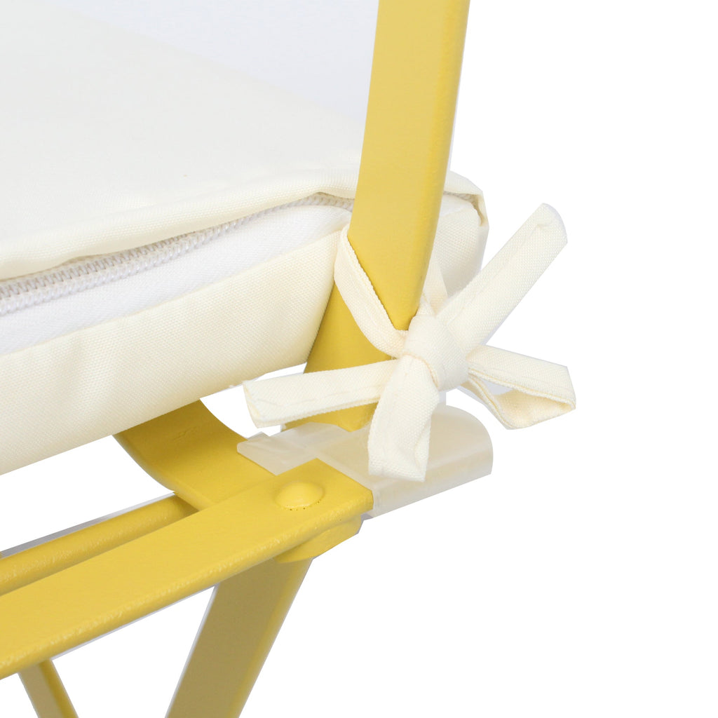 3 Pieces Patio Bistro Balcony Metal Chair Table Set - Yellow