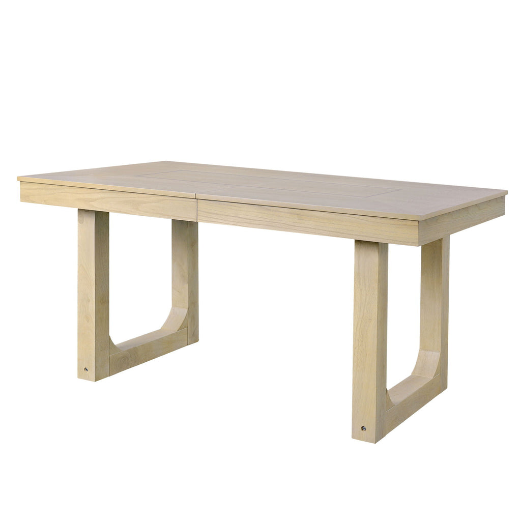 Extendable Dining Set, Farmhouse Extendable Table With Upholstered Chairs