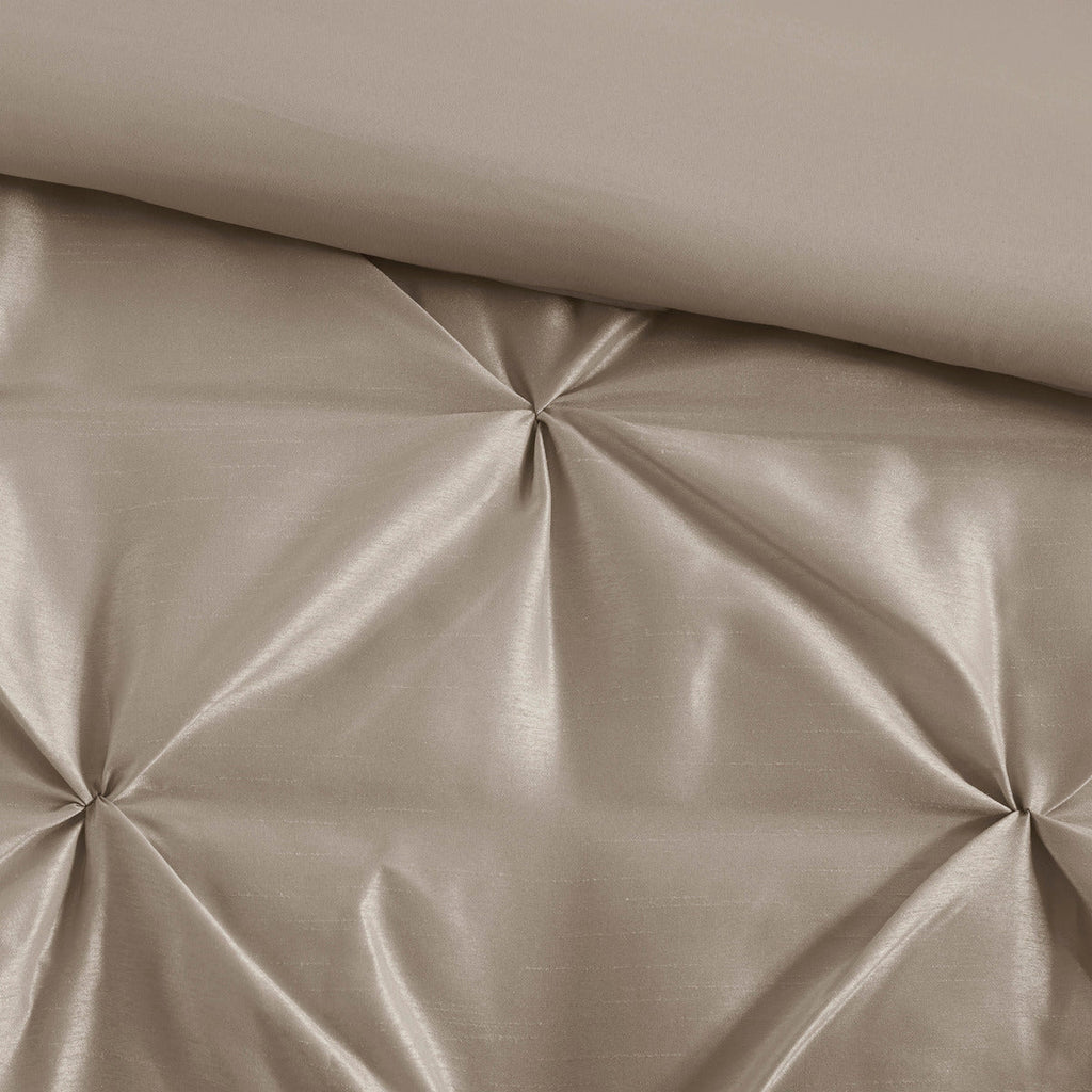 7 Piece Tufted Comforter Set Taupe California King