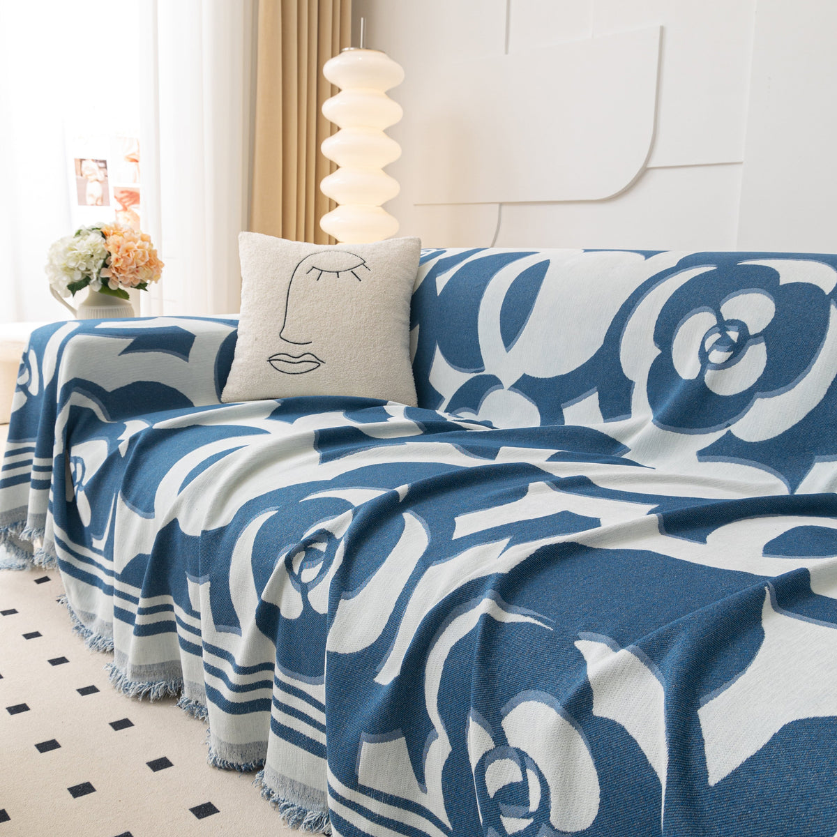 Chenille Sofa Cover Blanket, Couch Cover Blanket Throws for Couches Living Room Furniture Throw Covers