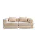 Convertible Floor Sofa Bed With Pillow Back Support Armrest