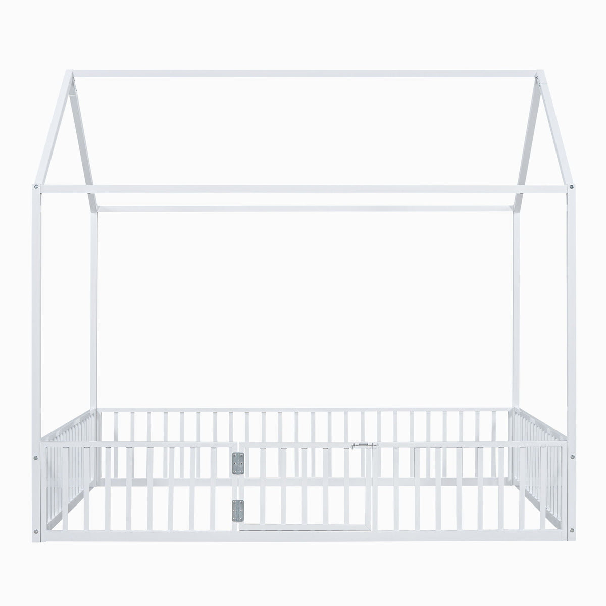 Metal House Bed With Fence And Door