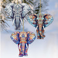 Elephants Decorative Eco Wood Ornaments Set of 3 by G. Debrekht - Wildlife Decor - 8091036-S3