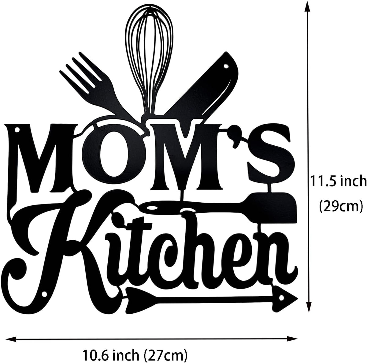 Kitchen Wall Art Decor,Black Kitchen Metal Sign for Kitchen Decoration, Metal Sign Rusticfarmhouse Kitchen Decor Hanging Decorative 11.5 X 10.6 Inch