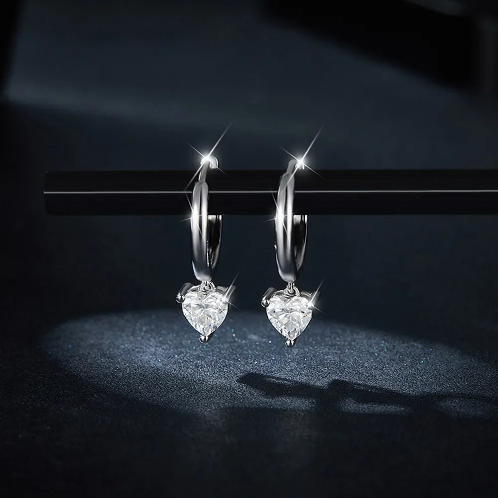 1 Carat Sparkala™ 925 Sterling Silver Heart Earrings