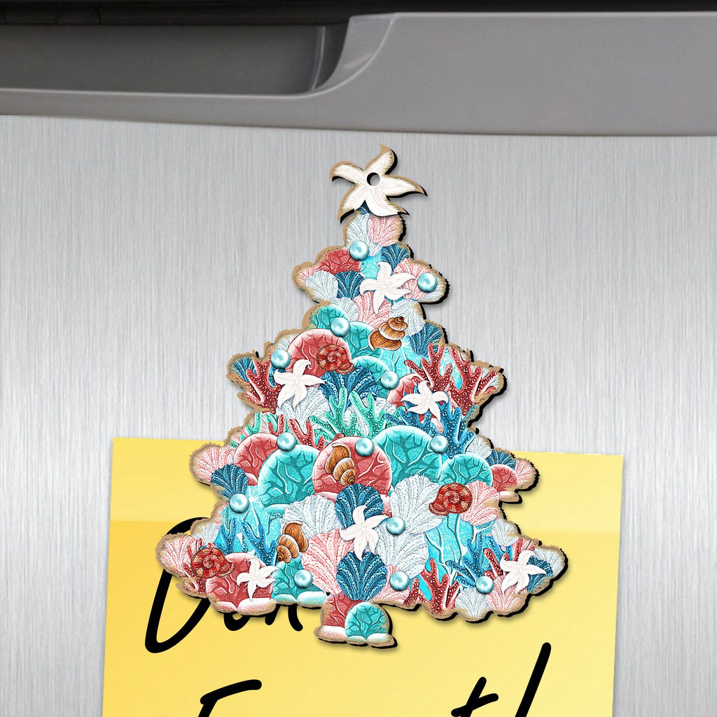 Coral Tree Shaped Refrigerator Coastal Magnets Set of 3