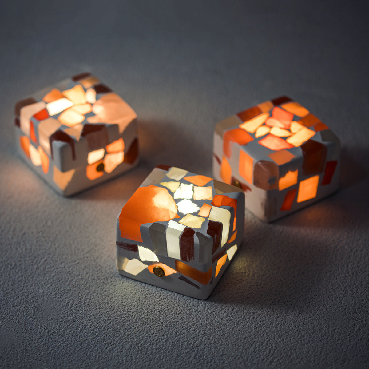 Handmade Bedside Table Lamp Cubes Fragile