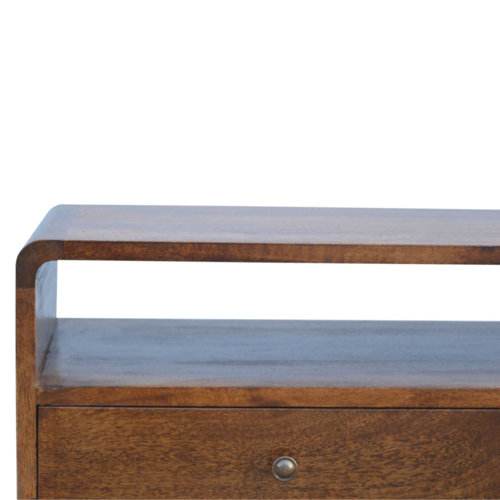 Solid Wood Curved Media Unit