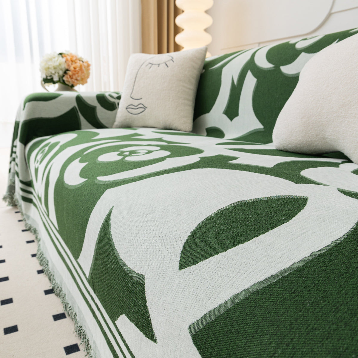 Chenille Sofa Cover Blanket, Couch Cover Blanket Throws for Couches Living Room Furniture Throw Covers