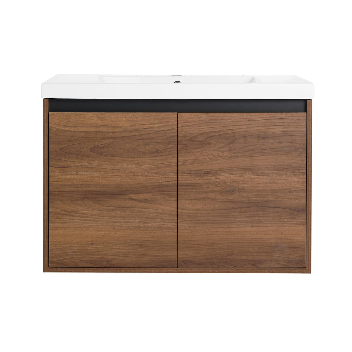Bathroom Vanity Set With Resin Countertop Sink And 2 Doors, Engineered Wood
