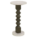Selena - Round Side Table - White / Gray