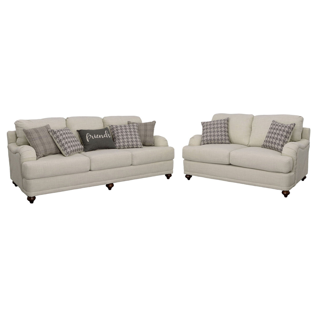 Anderson - 2 Piece Cushion Back Living Room Set - Gray