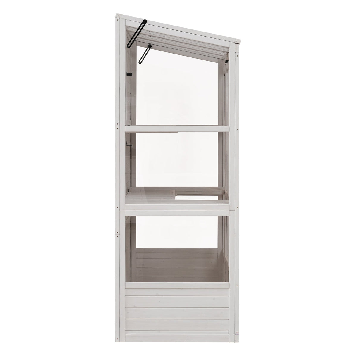 TOPMAX 78-Inch Wooden Greenhouse with Skylights and Folding Shelves