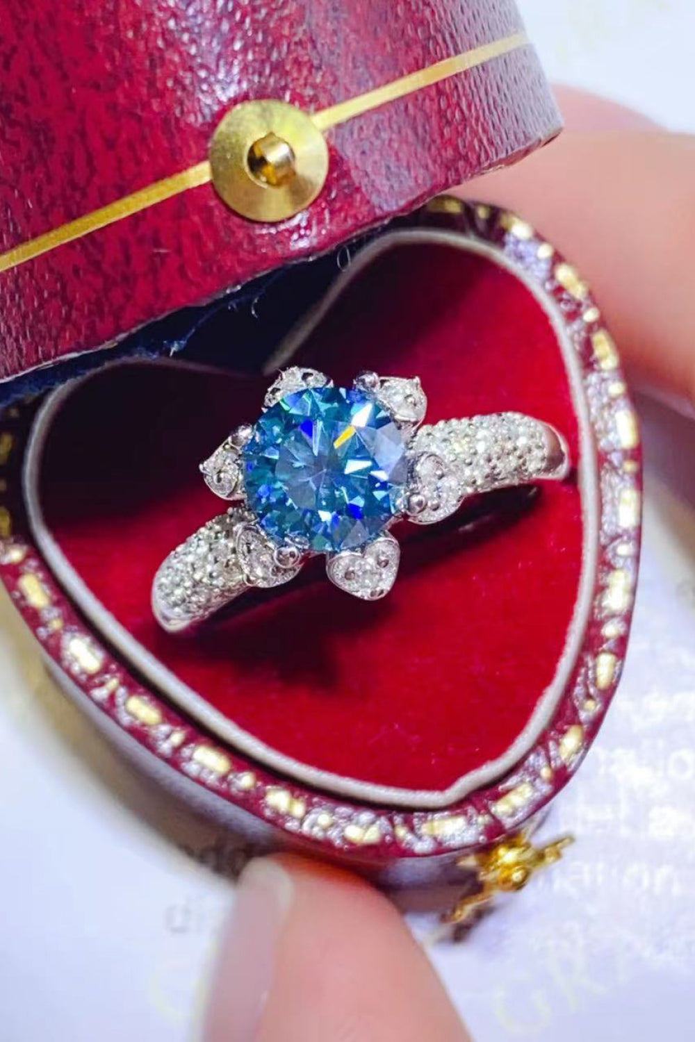 1 Carat Blue Sparkala™ Platinum Over Pure Sterling Silver Ring