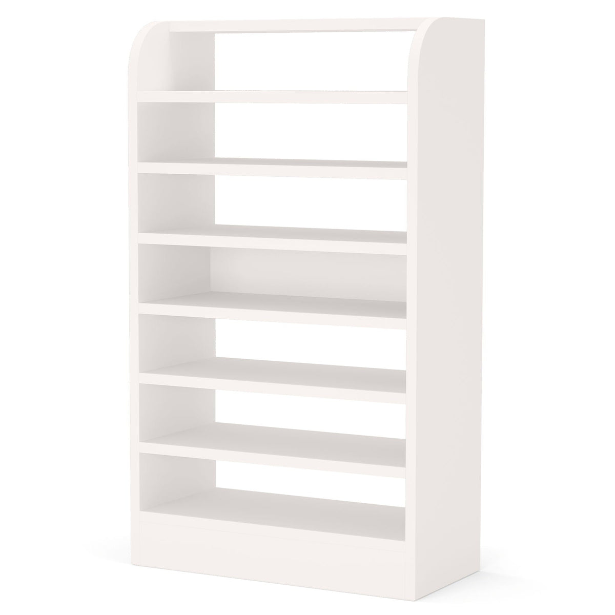 8 Tier Tall Shoe Rack, Wooden Shoe Storage Cabinet, Entryway Organizer - White
