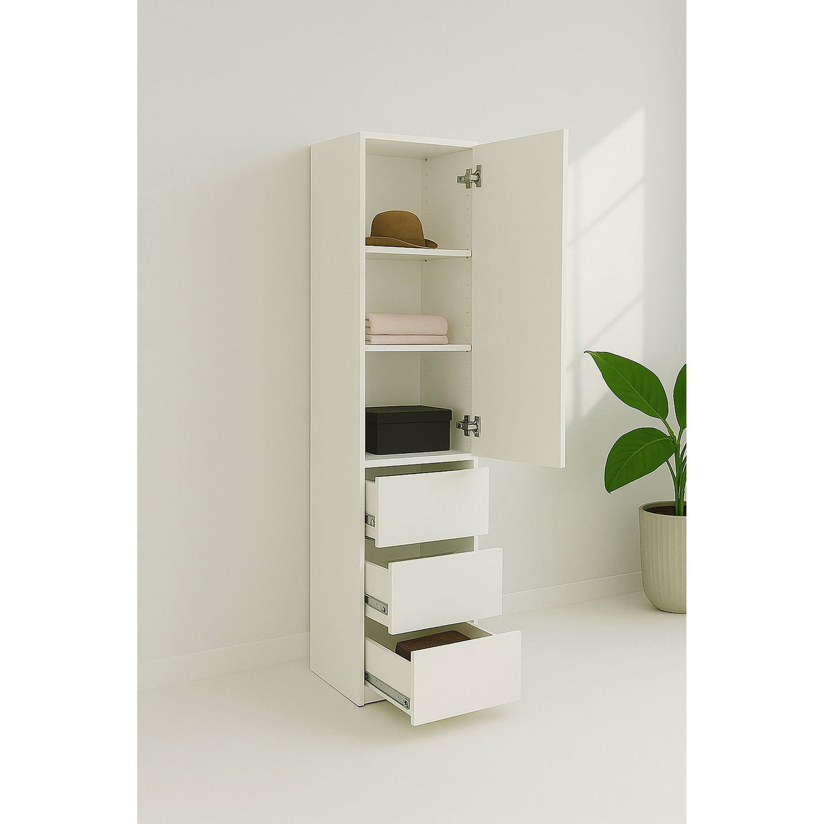 Elise - Modular Closet System With Mirror - White
