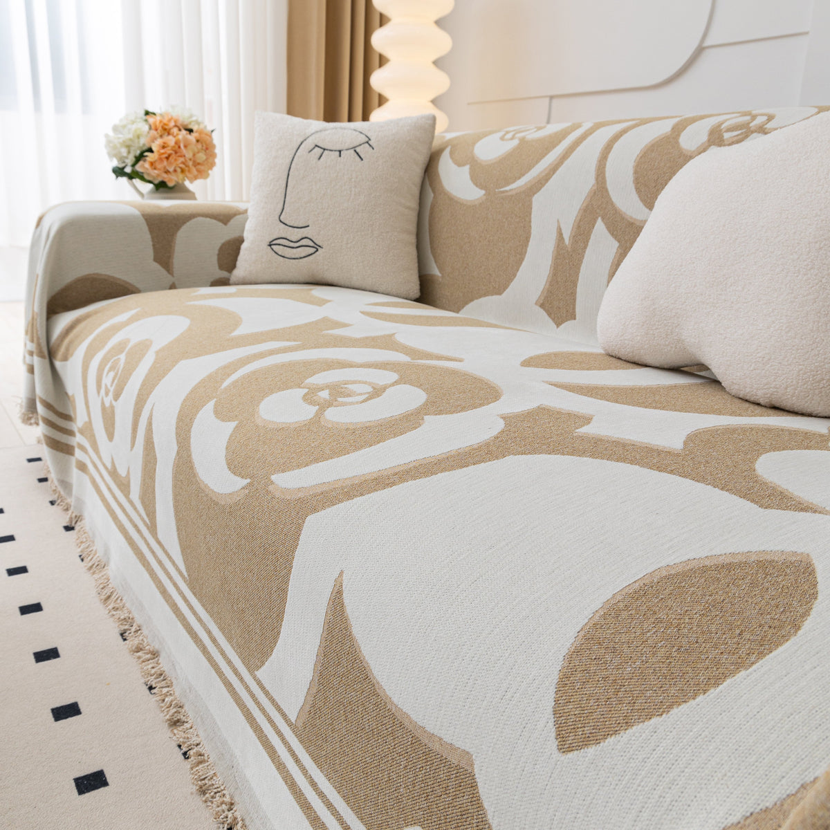 Chenille Sofa Cover Blanket, Couch Cover Blanket Throws for Couches Living Room Furniture Throw Covers