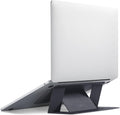 Laptop Stand for Desk, Adhesive Macbook Computer Stand with 2 Adjustable Viewing Angles, Foldable and Portable Laptop Riser Compatible with 11"-16" Laptops, Black(Adhesive Version)