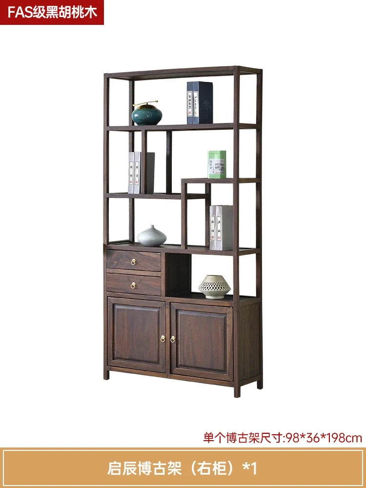 Luxury Chinese Solid Wood Curio Cabinet – Oriental Living Room Display Credenza