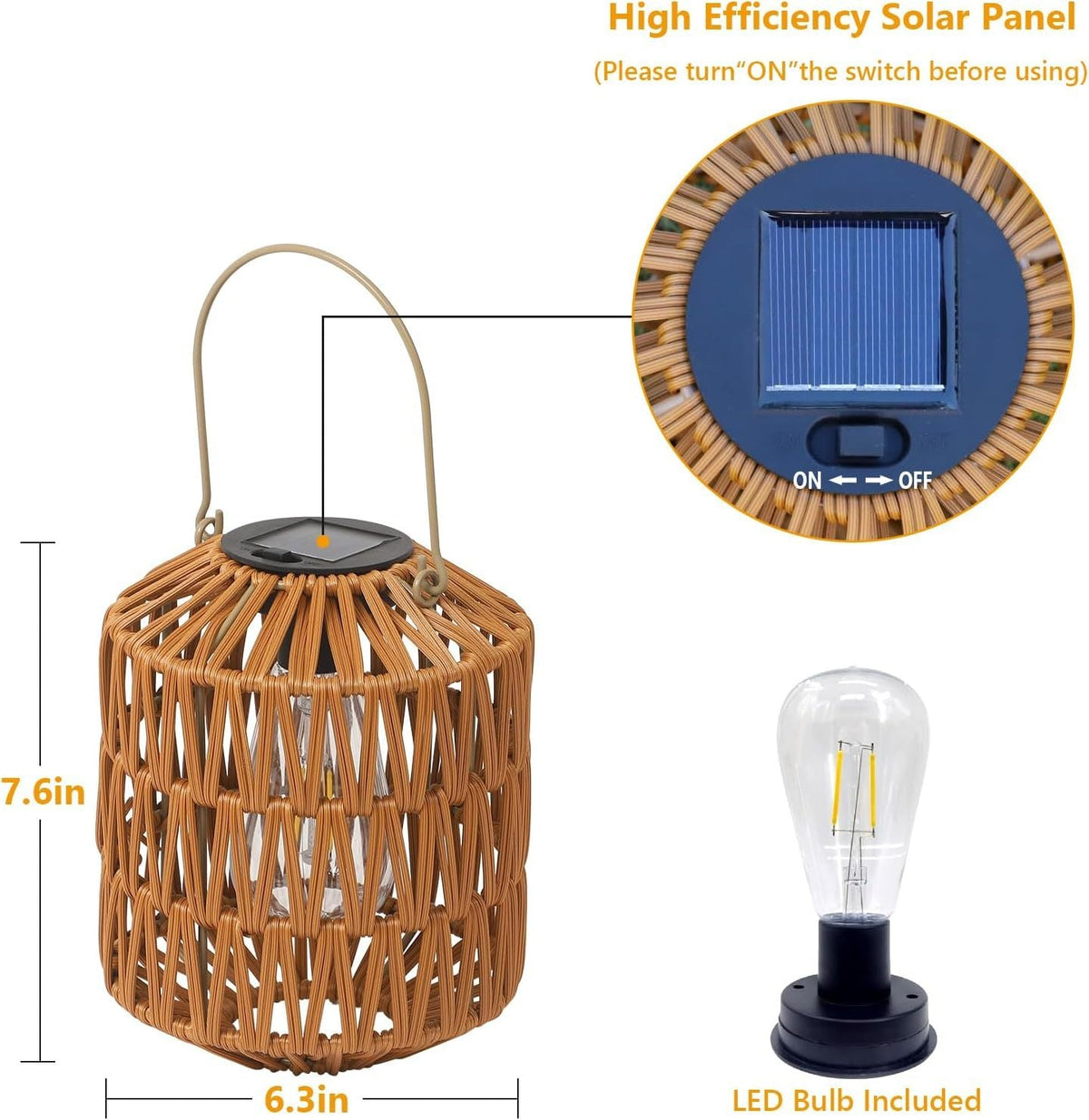 2 Pack Solar Lanterns Outdoor Waterproof