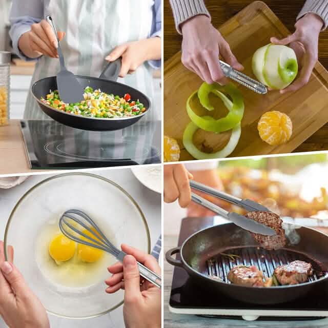 23-Piece: Lux Decor Collection Stainless Steel Nylon Cooking Utensils Set