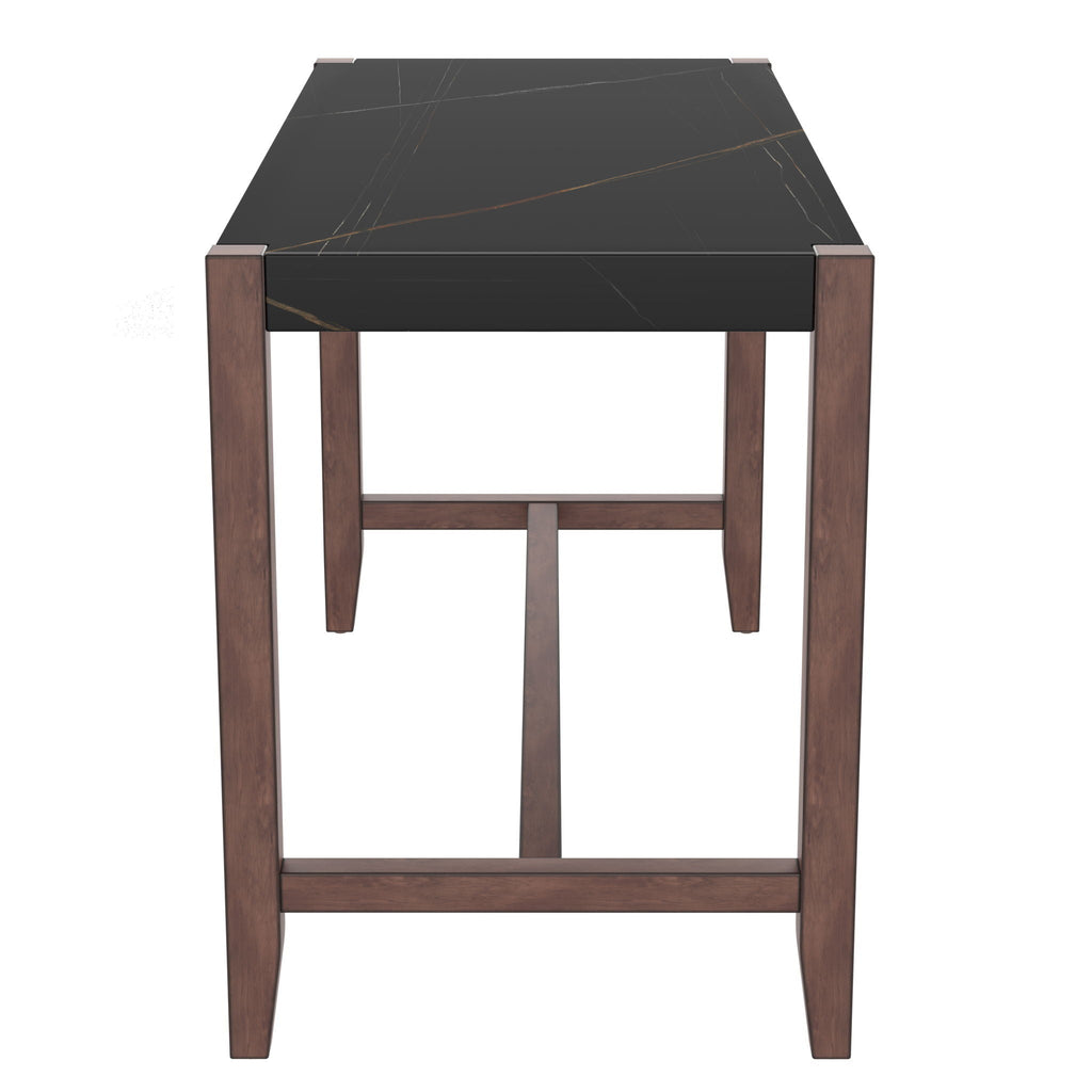 5 Piece Counter Height Dining Set, Bar Table With 4 Upholstered Chairs