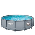 14 Ft Oasis round above Ground Metal Frame Swimming Pool, Includes Skimmerplus Pump, Age 6 & Up