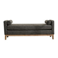 Elegant Upholstered Bench Daybed Ottoman With Bolster Pillows