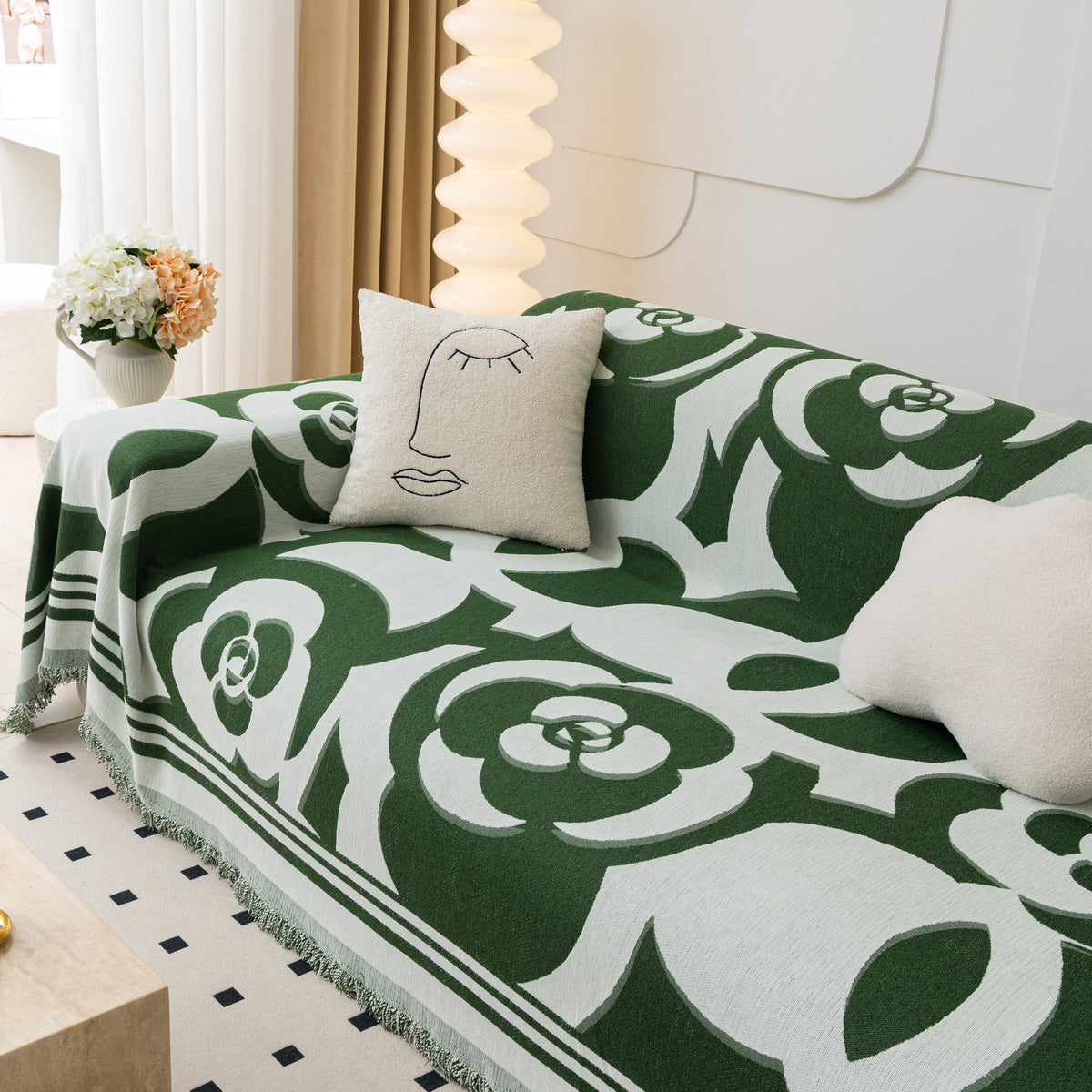 Chenille Sofa Cover Blanket, Couch Cover Blanket Throws for Couches Living Room Furniture Throw Covers