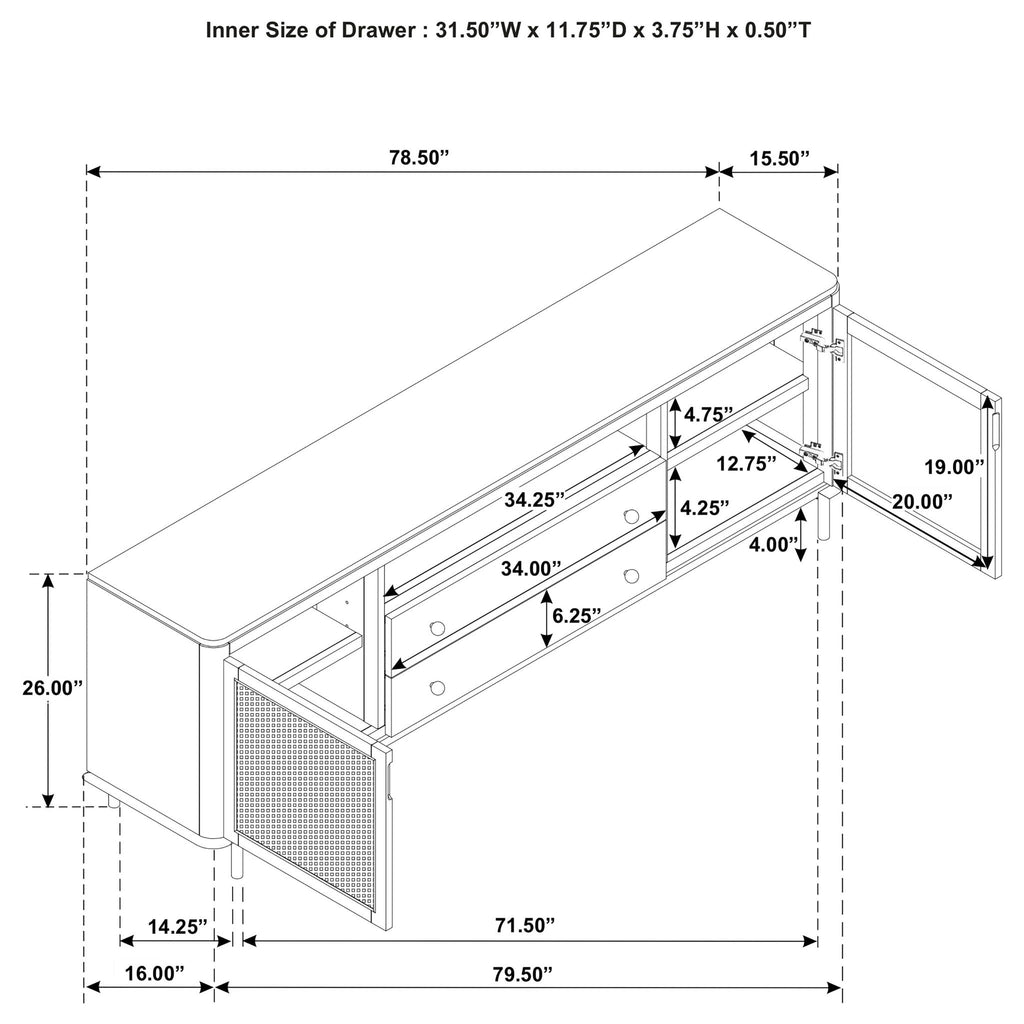 Benson - 2 Door TV Stand With Dual Drawers