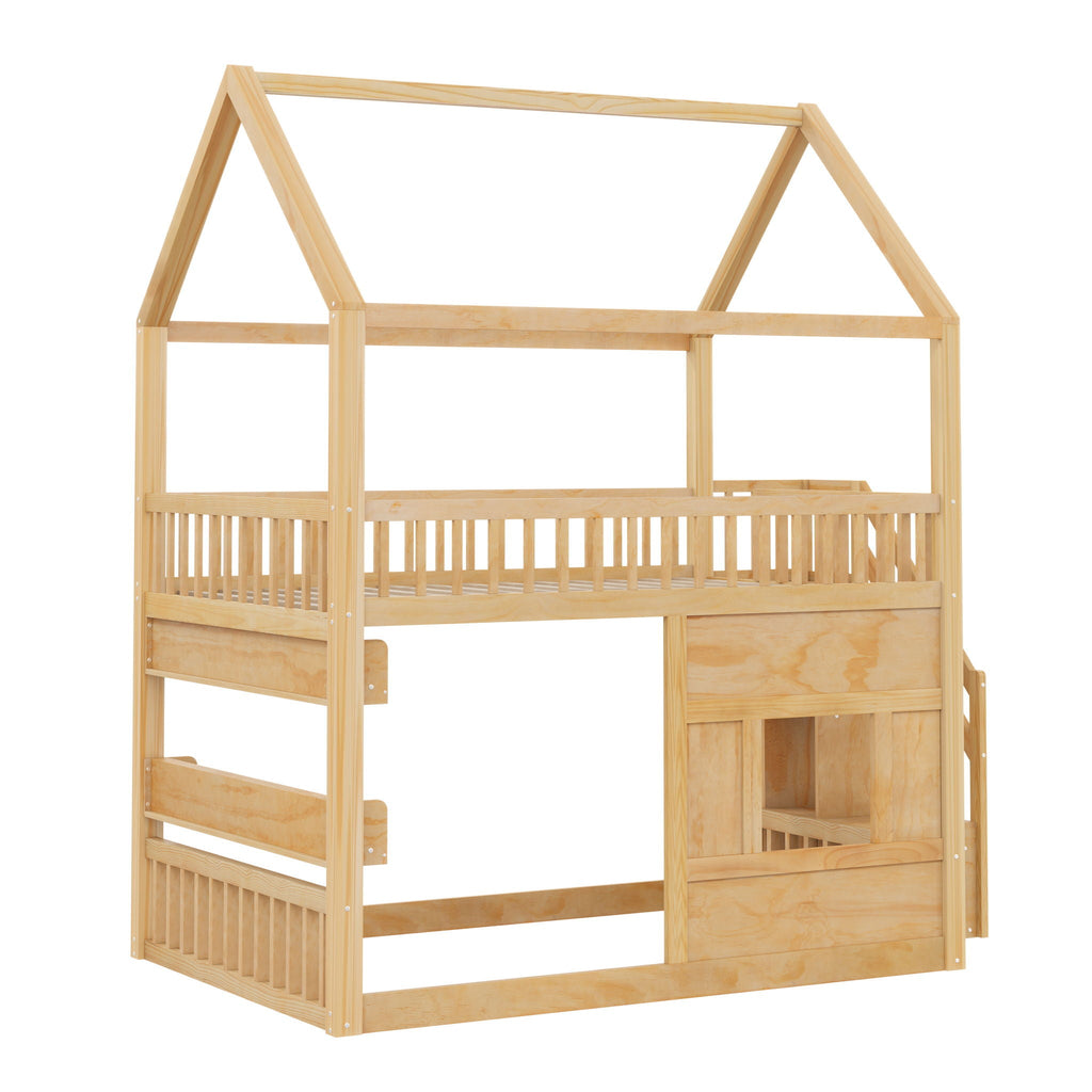 House Bed With Built-In LED Shelf Light