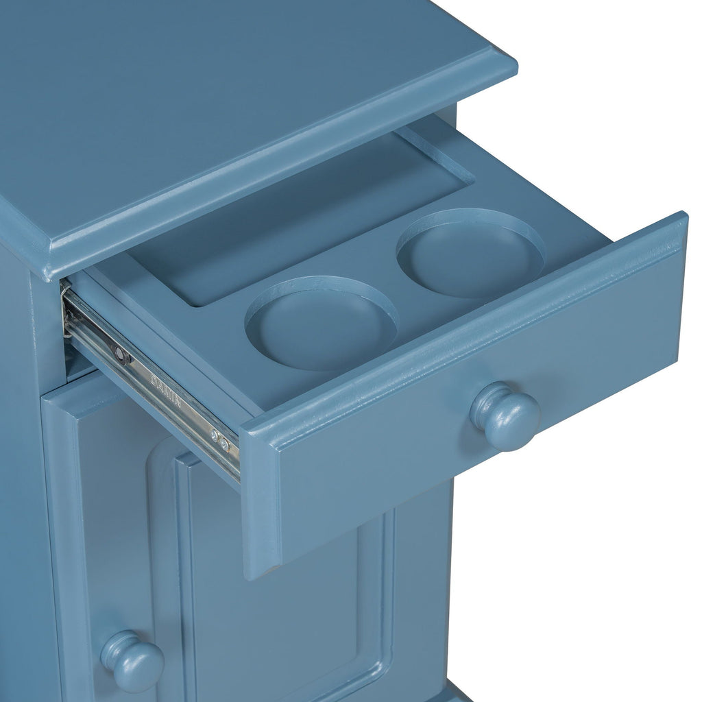 Vintage Flip Top Side Table With USB Ports