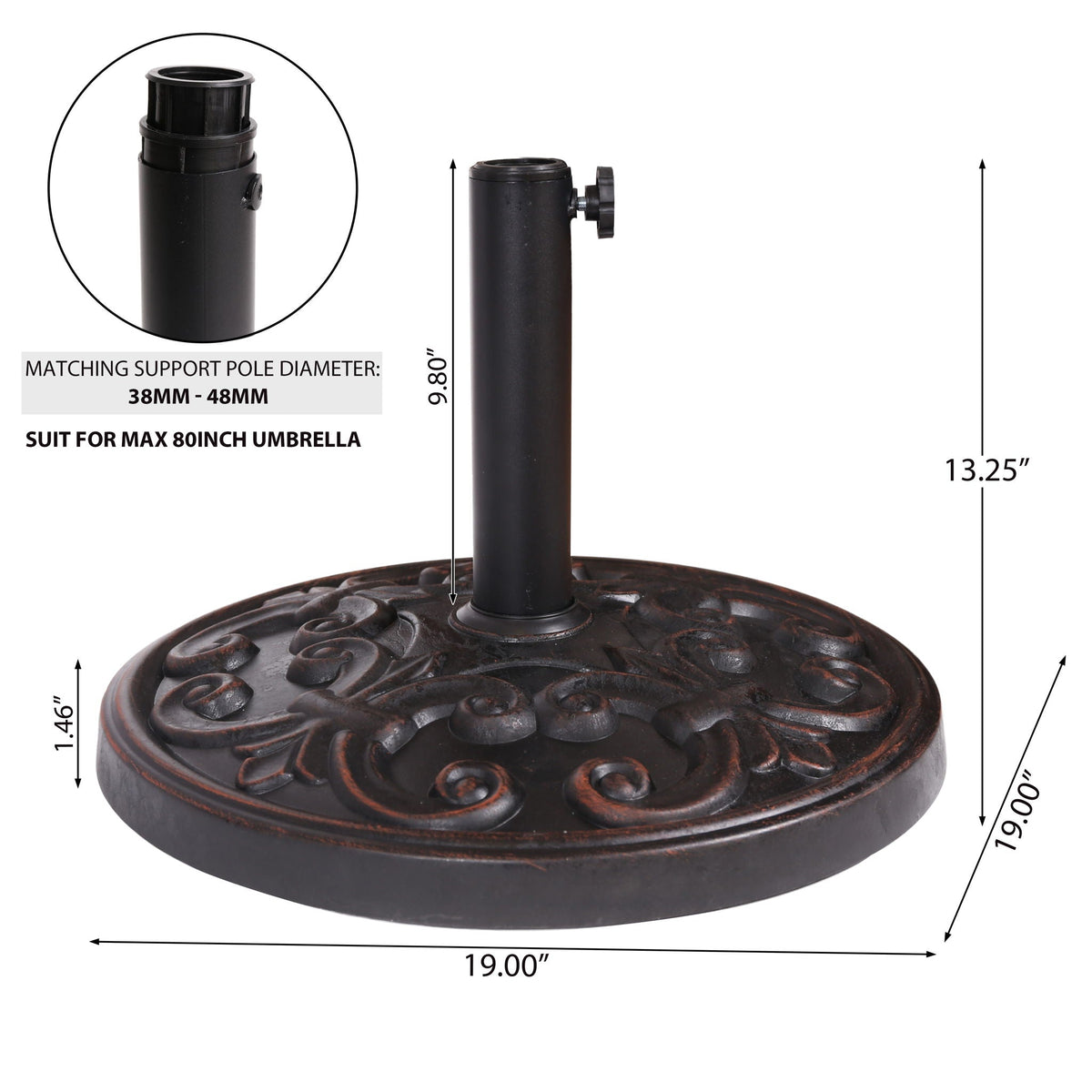 Gobi Resin Umbrella Base - Bronze