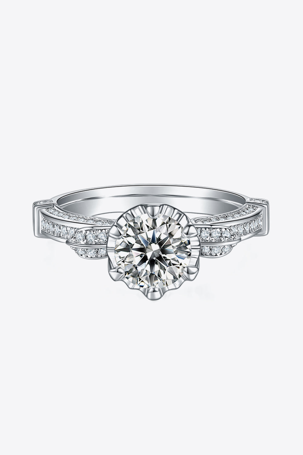 Adored 1 Carat Brilliant Round Cut Sparkala™ Platinum Over Pure Sterling Silver Ring